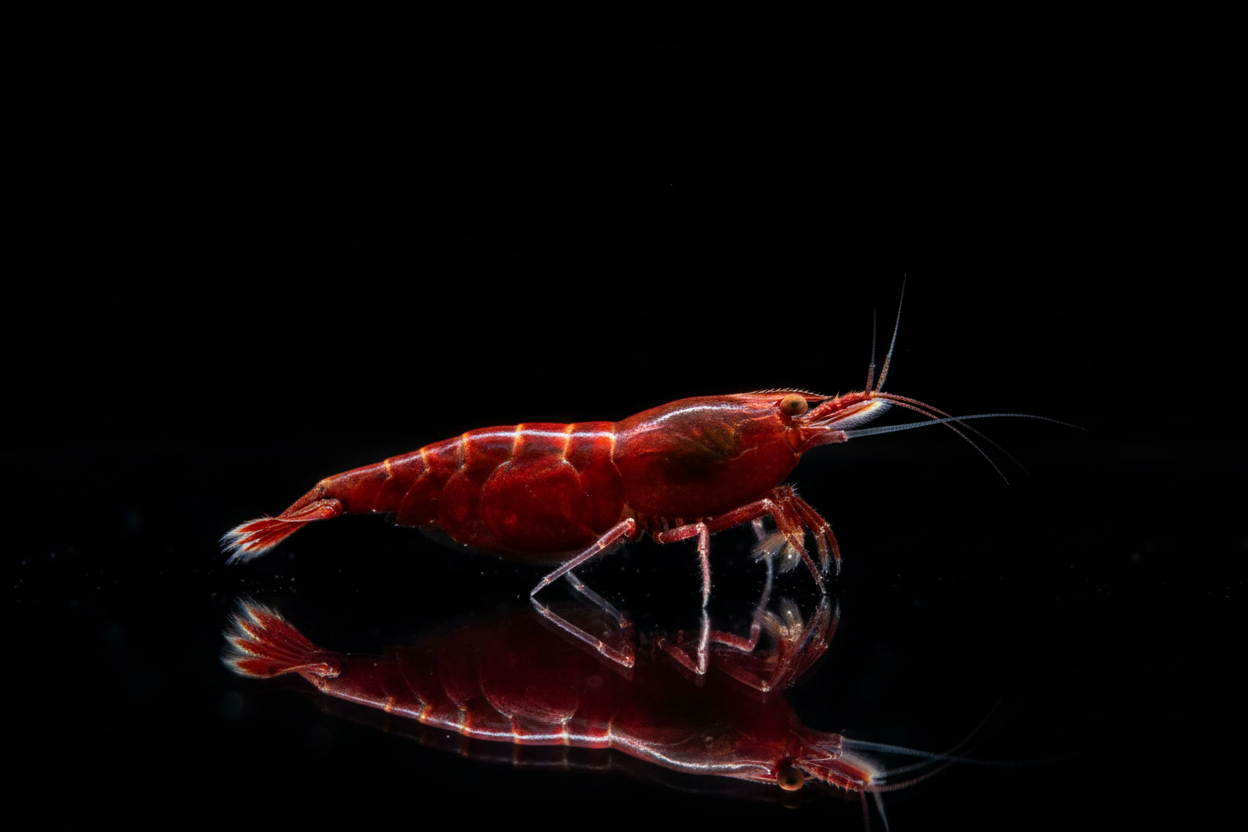 Bright Red Shrimp with Enhanced Lighting - Professional Studio Shot